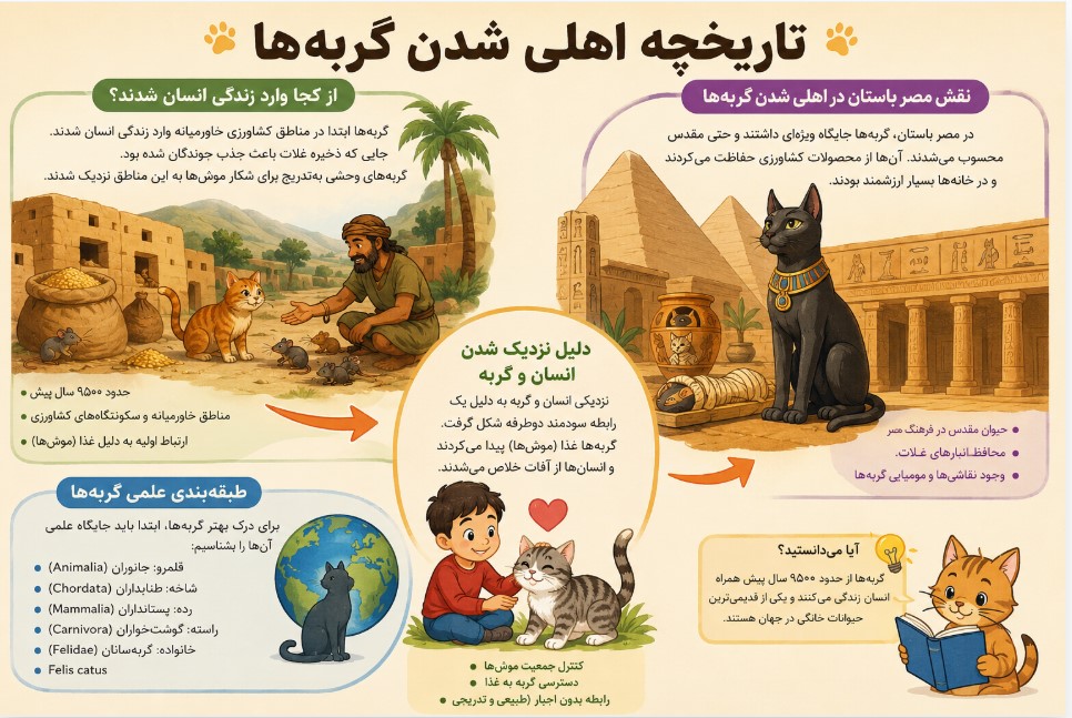 تاریخچه زندگی گربه ها